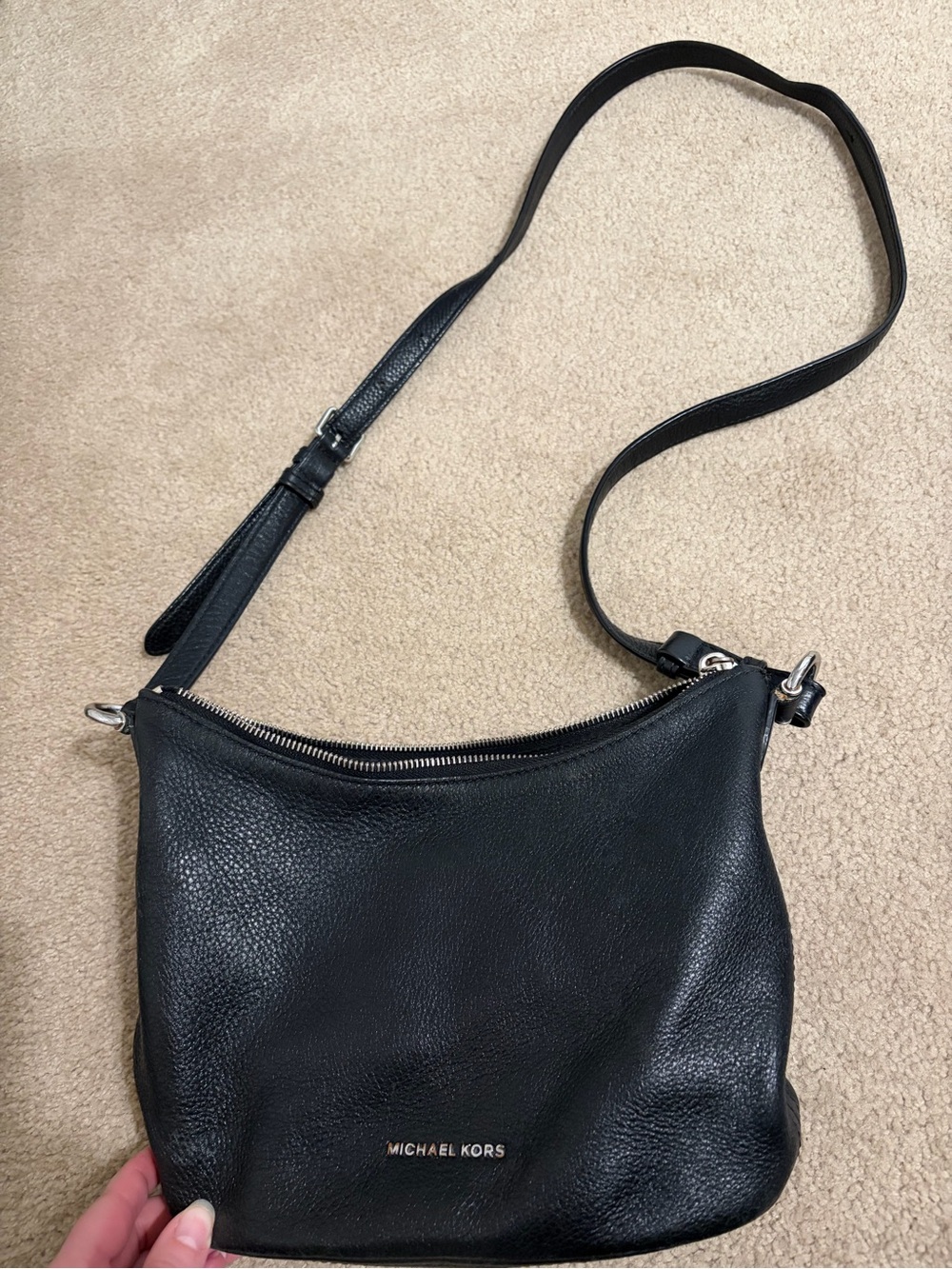 Michael Kors Black Pebbled Leather Crossbody